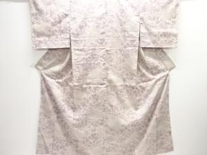 未使用品　変わり松皮菱に菊楓模様織り出し本真綿結城紬80亀甲着物